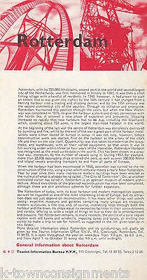 ROTTERDAM NETHERLANDS VINTAGE GRAPHIC ADVERTISING POSTER MAP - K-townConsignments