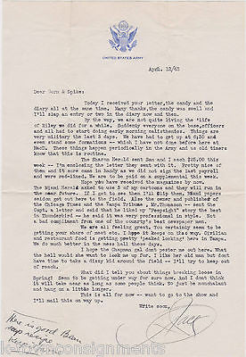 WWII CARTOONIST JACK BRYAN VINTAGE AUTOGRAPH SIGNED ARMY STATIONERY LETTER 1943 - K-townConsignments