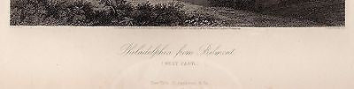 WEST PARK BELMONT PHILADELPHIA RIVER SCENE ANTIQUE GRAPHIC ART ENGRAVING PRINT - K-townConsignments