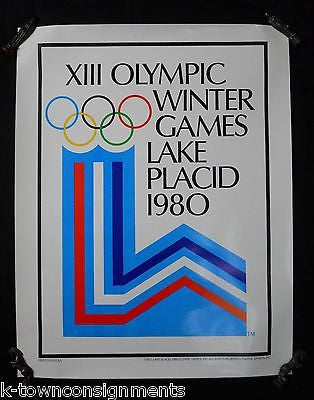 LAKE PLACID XIII WINTER OLYMPIC GAMES CAPITOL SPORTS GRAPHIC PROMO POSTER 1977 - K-townConsignments