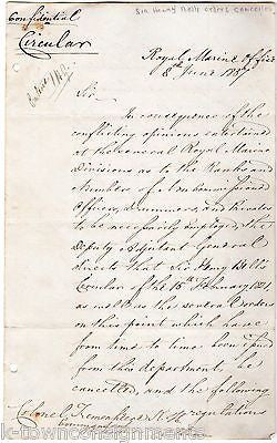 CHATHAM ENGLAND ROYAL MARINES ANTIQUE CONFIDENTIAL MILITARY DOCUMENT 1837 - K-townConsignments
