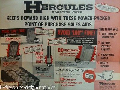 HERCULES LIGHT BULB VACUUM BRAKER VINTAGE SALES AD FLYER - K-townConsignments