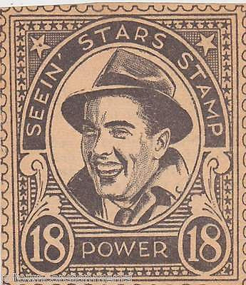 TYRONE POWER MOVIE ACTOR VINTAGE SEEIN STARS STAMP GRAPHIC PROMO CLIPPING - K-townConsignments