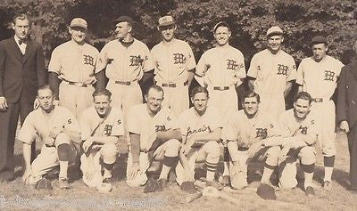 EARLY AMERICAN BASEBALL SUBURBAN LEAGUE CHAMPIONS ANTIQUE TEAM GROUP PHOTO 1937 - K-townConsignments