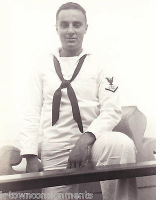 WWII NAVY SAILOR POSING ATOP THE TRIBUNE TOWER CHICAGO SNAPSHOT PHOTO - K-townConsignments