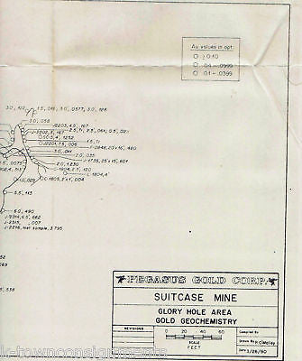 PEGASUS GOLD CORP SUITCASE MINE GLORY HOLE AREA MAP - K-townConsignments
