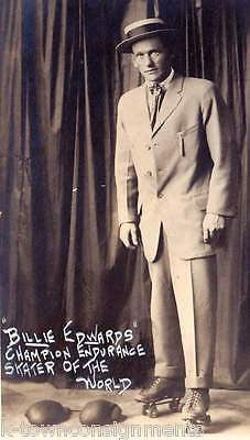 BILLIE EDWARDS CHAMPION SKATER VINTAGE PROMO ROLLER SKATING PHOTO - K-townConsignments
