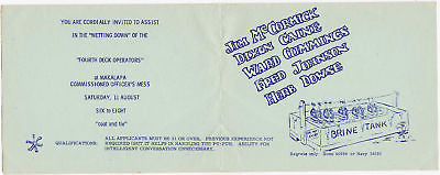 MILITARY OFFICERS MAKALAPA DECK WETTERS OLD INVITATION - K-townConsignments