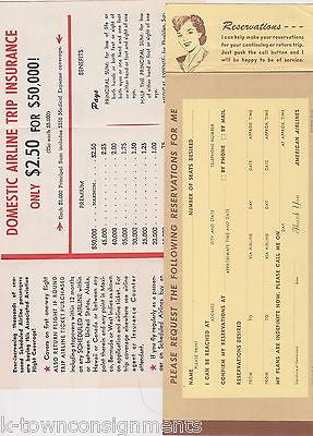 AMERICAN AIRLINES VINTAGE GRAPHIC ADVERTISING BOARDING PACKET W/ FLIGHT NOTES - K-townConsignments