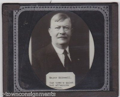WESLEY S. McDOWELL CHESTER PA MAYOR ANTIQUE MAGIC LANTERN GLASS SLIDE PHOTO - K-townConsignments