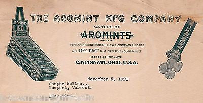 AROMINTS CINCINATTI OHIO BREATH MINT COMPANY ANTIQUE GRAPHIC STATIONERY LETTER - K-townConsignments
