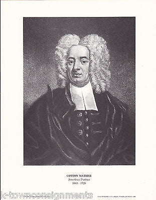 Cotton Mather American Puritan Vintage Portrait Gallery Poster Print - K-townConsignments