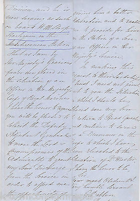 BRITISH ROYAL NAVY HMS HARLEQUIN ANTI-SLAVERY 1840s SIGNED MILITARY DOCUMENT - K-townConsignments
