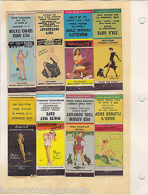 PIN-UP BABES VINTAGE GRAPHIC ART ADVERTISING MATCH BOOK COVERS LOT - K-townConsignments