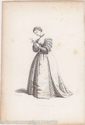 FIORINETTA 1533 THEATER STAGE ACTRESS ANTIQUE ART MAURICE SAND ENGRAVING PRINT - K-townConsignments