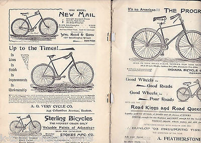 G J PNEUMATIC ROAD & RACING TIRES ANTIQUE 1890s GRAPHIC BICYCLE ADVERTISING BOOK - K-townConsignments