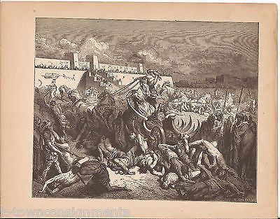 Narrowing the Ammonites 1870 Antique Bible Engraving Print Samuel XII - K-townConsignments
