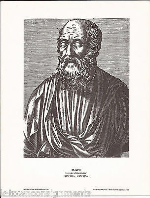 Plato Greek Philosopher Vintage Portrait Gallery Poster Sketch Print - K-townConsignments