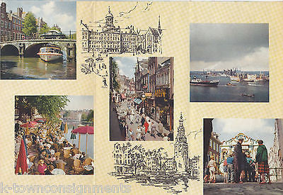 AMSTERDAM HOLLAND VINTAGE HOTELS GRAPHIC ADVERTISING BROCHURE MAP - K-townConsignments