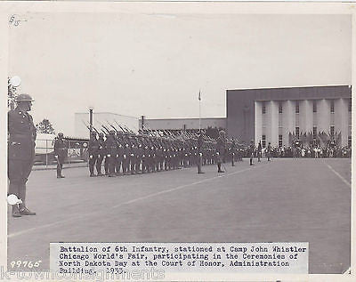 6th INF. BATTALION CAMP JOHN WHISTLER CHICAGO WORLDS FAIR MILITARY FILE PHOTO - K-townConsignments