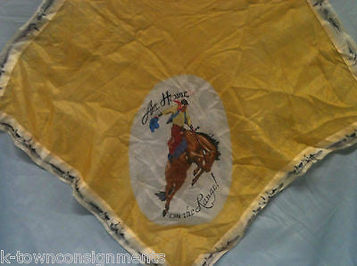 AT HOME ON THE RANGE! VINTAGE COWBOY & BUCKING BRONCO GRAPHIC SILK SCARF - K-townConsignments