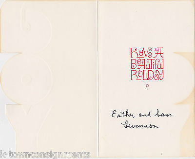 SAM LEVENSON HUMORIST TV HOST JOURNALIST VINTAGE AUTOGRAPH SIGNED CHRISTMAS CARD - K-townConsignments