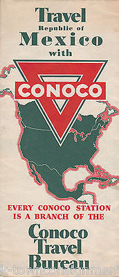MEXICO VINTAGE GRAPHIC FOLD-OUT TRAVEL ADVERTISING ROAD MAP - K-townConsignments