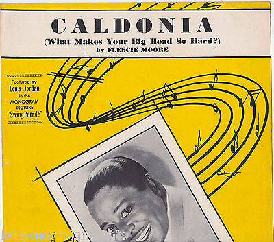 LOUIS JORDAN JUKEBOX KING JAZZ MUSICIAN VINTAGE CALDONIA GRAPHIC SHEET MUSIC - K-townConsignments
