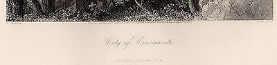 CINCINNATI OHIO OLD CITYSCAPE INDUSTRY SCENE ANTIQUE GRAPHIC ART ENGRAVING PRINT - K-townConsignments
