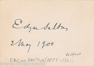 EDGAR SALTUS COLUMBIA UNIVERSITY PHILOSOPHER AUTHOR ANTIQUE AUTOGRAPH SIGNATURE - K-townConsignments