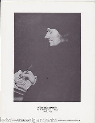 Desiderius Erasmus Dutch Theologian Vintage Portrait Gallery Poster Print - K-townConsignments