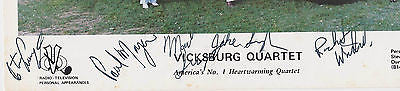 VICKSBURG QUARTET COUNTRY MUSIC SINGERS AUTOGRAPH SIGNED PROMO PHOTO - K-townConsignments