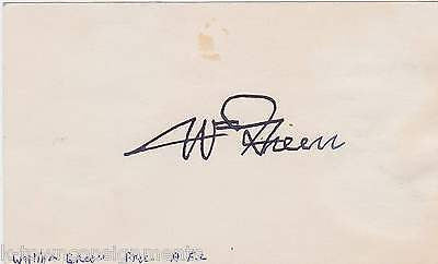 WILLIAM GREEN MINE WORKERS UNION LABOR LEADER VINTAGE AUTOGRAPH SIGNATURE - K-townConsignments