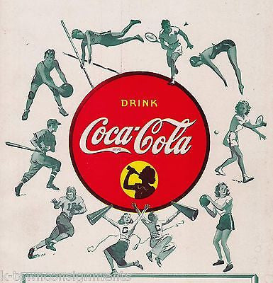 COCA-COLA AMERICAN SPORTS VINTAGE WWII ERA COKE SODA ADVERTISING PROMO NOTEBOOK - K-townConsignments