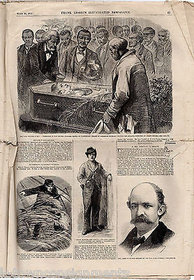 CHARLES SUMNER MEMORIAL ANTIQUE FRANK LESLIE'S ENGRAVING ILLUSTRATED NEWSPAPER - K-townConsignments