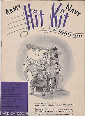 ARMY NAVY HIT KIT ON THE SANTA FE 8 SONGS VINTAGE WWII MILITARY SHEET MUSIC BOOK - K-townConsignments