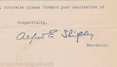 ALFRED SHIPLEY NEW YORK DEPARTMENT OF HEALTH AUTOGRAPH SIGNED STATIONERY 1918 - K-townConsignments