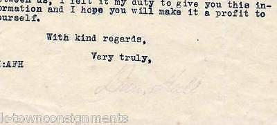 AMERICAN TOBACCO COMPANY NEW YORK DAN HALL AUTOGRAPH SIGNED AD STATIONERY - K-townConsignments
