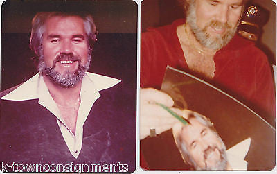 KENNY ROGERS MUSIC SINGER VINTAGE SNAPSHOTS PHOTOS WHILE SIGNED AUTOGRAPHS - K-townConsignments