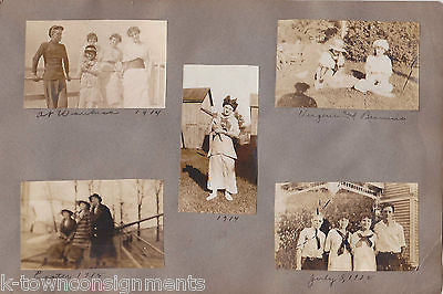 LITTLE GIRLS WITH KITTENS HORSE DRAWN WAGON ANTIQUE SNAPSHOT PHOTOS 1911 - K-townConsignments