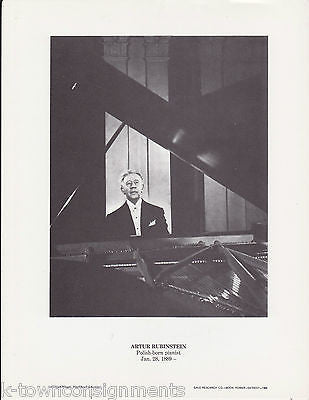 Artur Rubinstein Polish Born Pianist Vintage Portrait Gallery Poster Photo Print - K-townConsignments