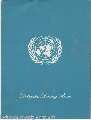 UNITED NATIONS VINTAGE 1960s DELAGATES DINNER MENU - K-townConsignments