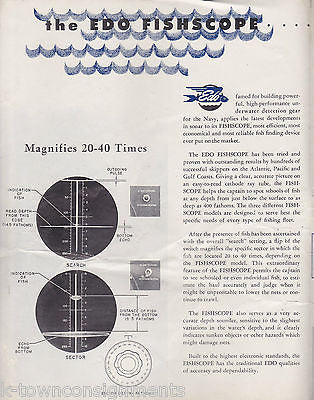 EDO FISHSCOPE VINTAGE DEEP SEA LAKE SONAR GRAPHIC ADVERTISING SALES BROCHURE - K-townConsignments