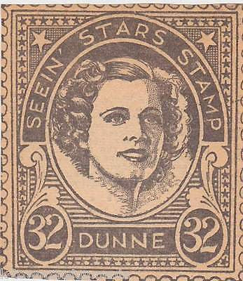 IRENE DUNNE MOVIE ACTRESS VINTAGE SEEIN STARS STAMP GRAPHIC PROMO CLIPPING - K-townConsignments