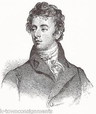 Robert Southey English Poet Vintage Portrait Gallery Poster Sketch Print - K-townConsignments