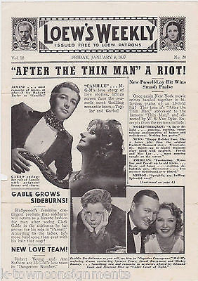 GARBO & GABLE LOEW'S WEEKLY VINTAGE 1930s MOVIE ACTOR & ACTRESS PROMO AD FLYER - K-townConsignments