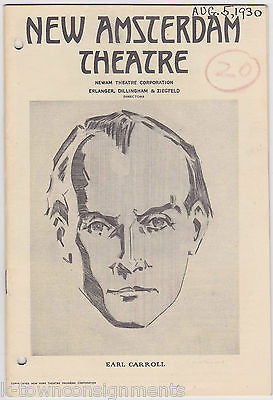 EARL CARROLL VANITIES JACK BENNY VINTAGE 1930s NEW AMSTERDAM THEATRE PLAYBILL - K-townConsignments
