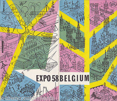 BELGIUM VINTAGE GRAPHIC TRAVEL ADVERTISING MAP - K-townConsignments