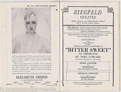 FLORENZ ZIEGFELD BITTER SWEET OPERETTE VINTAGE 1920s BROADWAY THEATRE PLAYBILL - K-townConsignments
