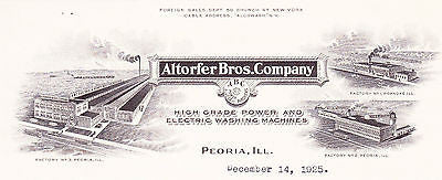 ALTORFER BROS COMPANY PEORIA ILLINOIS ANTIQUE ENGRAVING STATIONERY LETTERHEAD - K-townConsignments